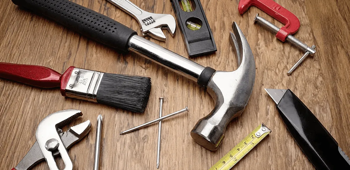 Handyman tools laid out for home repair and maintenance work in Seattle, WA